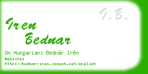 iren bednar business card