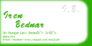 iren bednar business card
